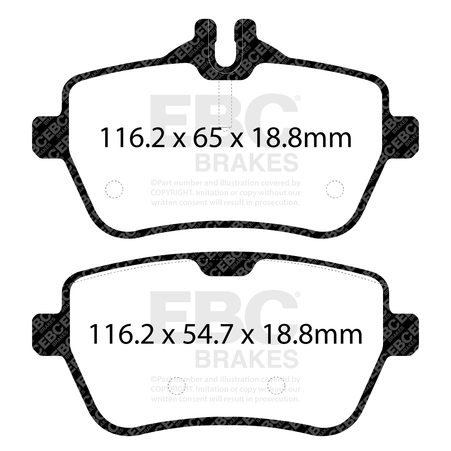 DP32180C EBC Redstuff 3000 Series Sport Brake Pad Set, Perfect Brakes