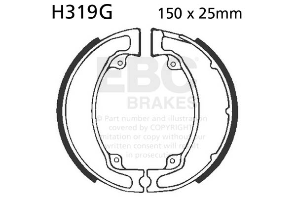 EBC Motorcycle Grooved Replacement Brake Shoes